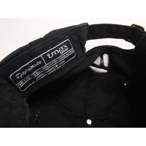 TaylorMade R7 Golf Hat Performance Strap Back Hat Cap Black White Red Adjustable - Picture 6 of 7
